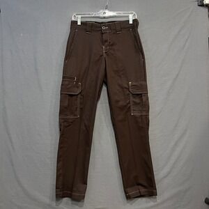 Dickies Cargo Pant Mens 28x30 Brown Slim Fit Straight Leg Flex WP154CB